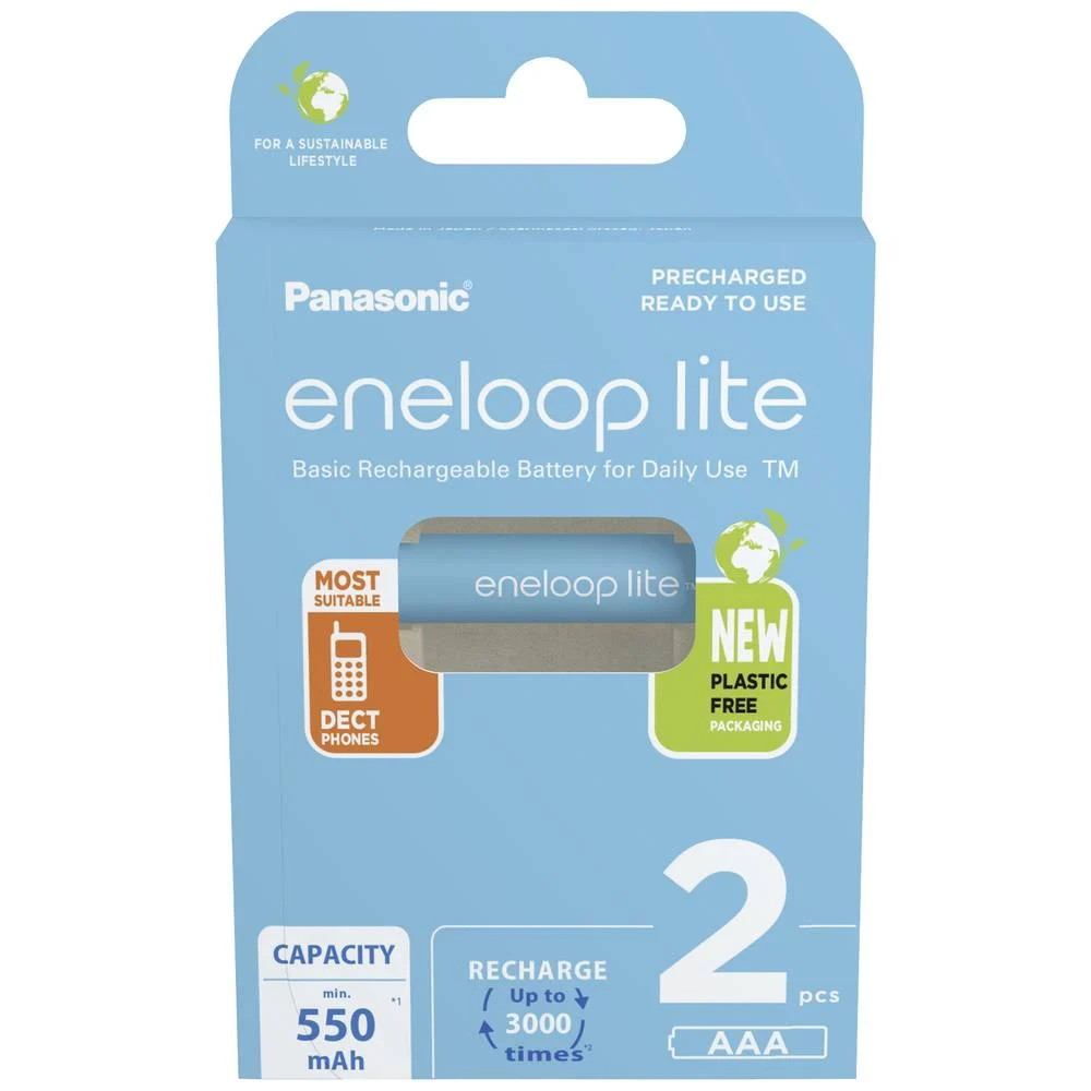 Panasonic eneloop lite HR03 Oplaadbare AAA batterij (potlood) NiMH 550 mAh 1.2 V 2 stuk(s)